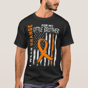 T-shirt Orange Pour Mon Petit Frère Leucémie Cancer Aware