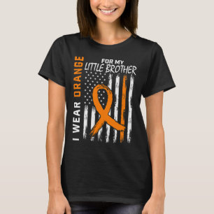 T-shirt Orange Pour Mon Petit Frère Leucémie Cancer Aware