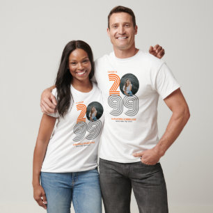 T-shirt Orange Retro Big Numbers Classe de haute photo