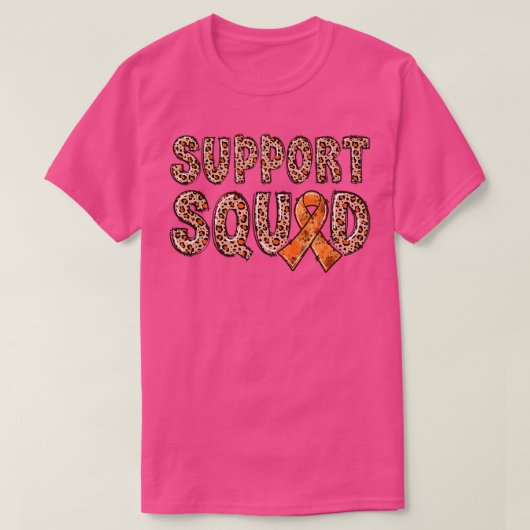 T-shirt Orange Ribbon Leopard Print Support Squad ADHD1118 (Design devant)