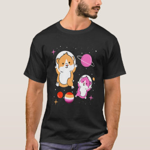 T-shirt Orange rose de hamster lesbienne Pride