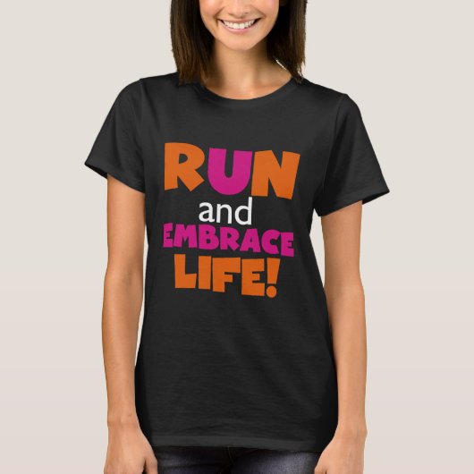 T-shirt Orange Rose Texte Fitness Runner Marathon (Devant)