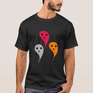T-shirt Orange rouge jaune gris gris halloween fantôme mot