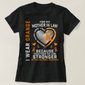 T-shirt Orange Ruban MS Mère En Droit Sclérose Multiples (Design devant)