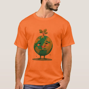T-shirt Orange Smiley Earth Tee - Green Hope