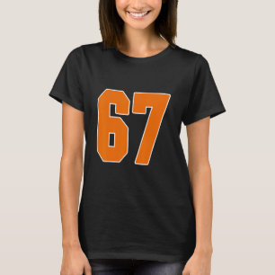 T-shirt Orange Sports Maillot Numéro 67 Uniforme Joueur Fa