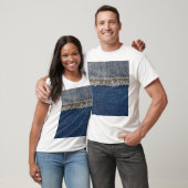 T-shirt Orange Stitch, Double Denim Patch. (Unisexe)