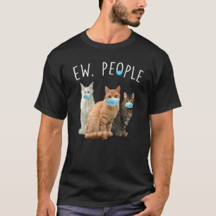 T-shirt Orange Tabby Chat Ew Personnes Chat Portant Un Mas