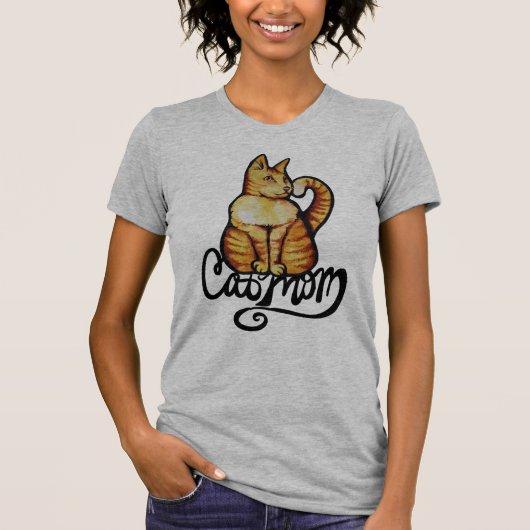 T-shirt Orange Tabby Chat Maman Kitty Chat (Devant)