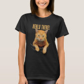 T-shirt Orange Tabby regarde dans sa poche (Devant)