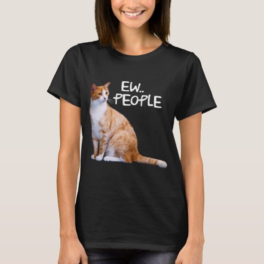 T-shirt Orange Tabcat Drôle Chat Drôle Dit Ew (Devant)