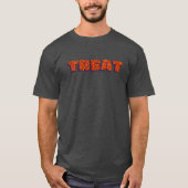 T-shirt Orange Treat Halloween Parties scintillant (Devant)