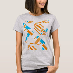 T-shirt Orange Turquoise Bleu Diagonale Sud-Ouest