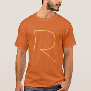 T-shirt Orange Votre Nom Initial Monogrammé Moderne Plaine