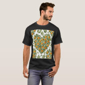 T-shirt Oranges cardiaques : Branches vertes Amour. (Devant entier)