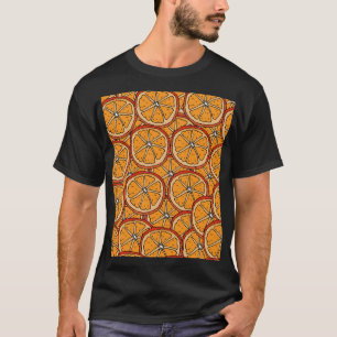 T-shirt Oranges dessinées à la main : sans couture