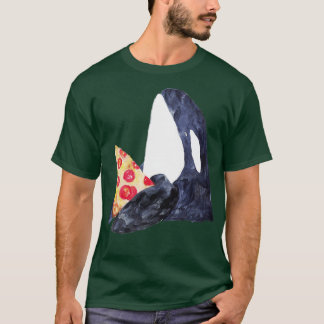 T-shirt Orca baleine à l'aquarelle de pizza