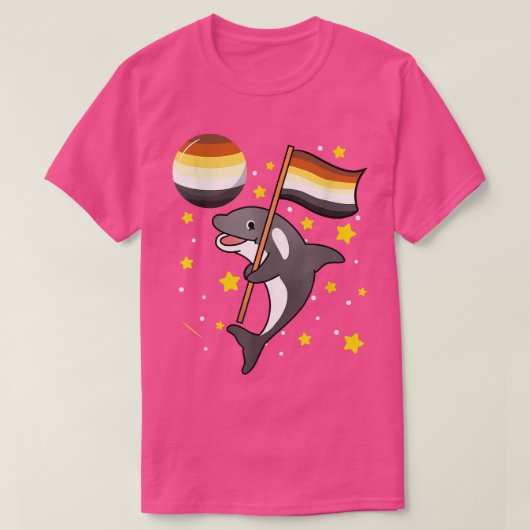 T-shirt Orca Dans L'Espace Gay Pride Ours (Design devant)