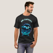 T-shirt Orca End Captivity Free The Orcas Marine Protectio (Devant entier)