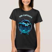 T-shirt Orca End Captivity Free The Orcas Marine Protectio (Devant)