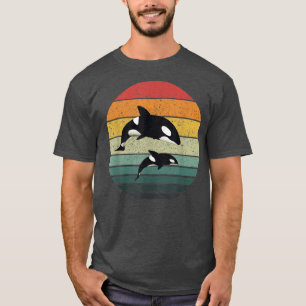 T-shirt Orca Famille Vintage Retro Art, Famille de tueuses