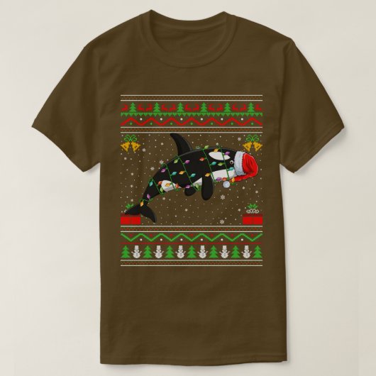 T-shirt Orca Fish Lover Correspondant Laid Orca Christmas (Design devant)