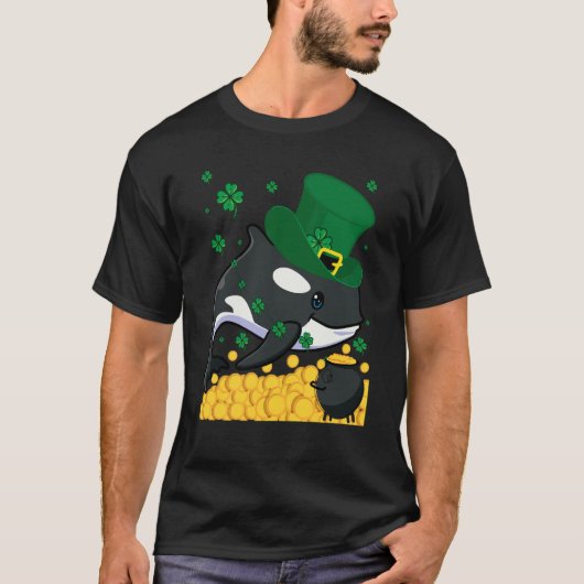 T-shirt Orca Fish Trèfle Saint-Patrick (Devant)