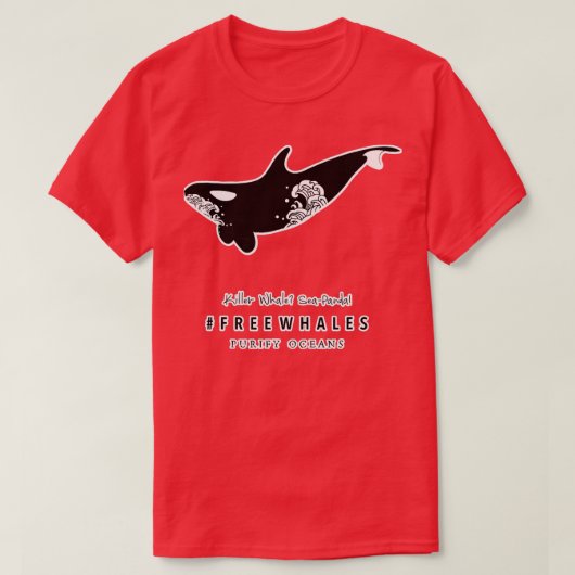 T-shirt Orca Killer Baleines de mer Panda Freebaleines (Design devant)