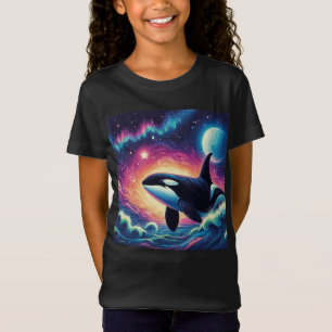 T-Shirt Orca Killer Whale Starry Nuit Colorée Art Océan