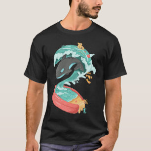 T-shirt Orca Tsunami Piscine gonflable Sauver Océan Faune 