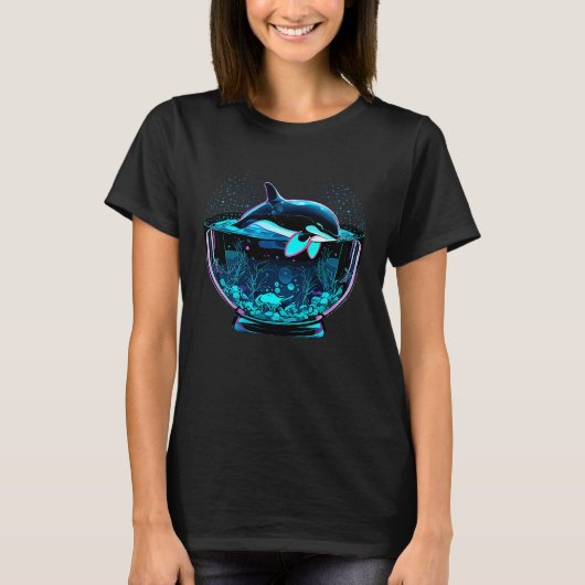 T-shirt Orca Whale in Fish Bowl Orca in Aquarium Free The  (Devant)