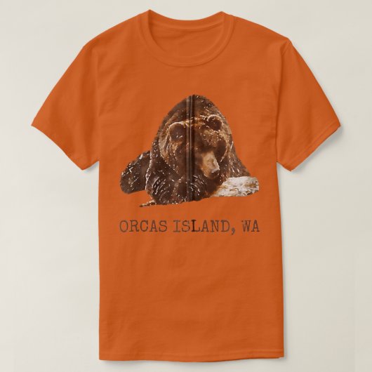T-shirt Orcas Island Brown Grizzly Bear (Design devant)