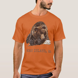 T-shirt Orcas Island Brown Grizzly Bear In Snow Washington