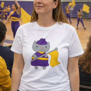 T-shirt Orchestre d'harmonie Color Guard Chat Violet Jaune