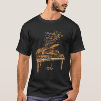 T-shirt Orchestre Pianiste Musicien Cadeau Notes musicales