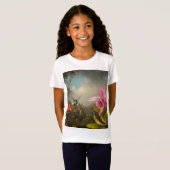 T-Shirt Orchidée avec deux colibris Heade (Devant entier)