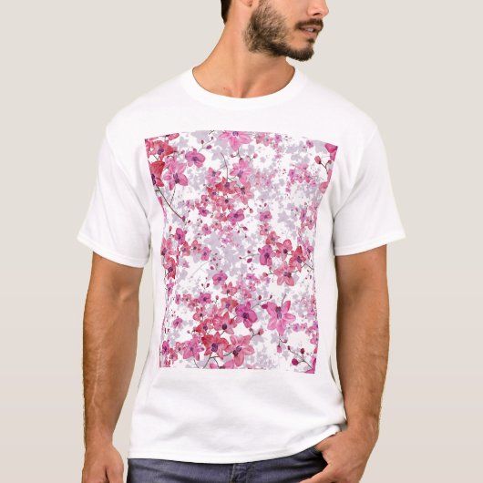 T-shirt Orchidée : beauté rouge singulière. (Devant)