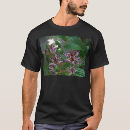 T-shirt Orchidée blanche rayée violette rose comme lys de  (Devant)