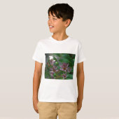 T-shirt Orchidée blanche rayée violette rose comme lys de  (Devant entier)