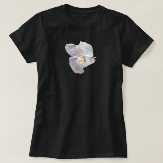 T-shirt Orchidée blanche sur fond noir (Design devant)