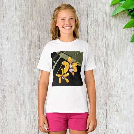 T-shirt Orchidée jaune Fleur tropicale Botanique