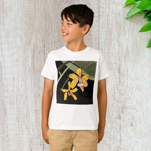 T-shirt Orchidée jaune Fleur tropicale Botanique