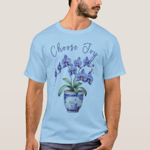 T-shirt Orchidée mauve avec en fleurs complètes