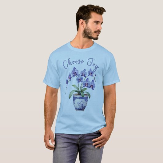 T-shirt Orchidée mauve avec en fleurs complètes (Devant entier)