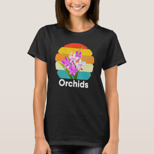T-shirt Orchidées Fleurs Rétro Vintage Années 70 Coucher d
