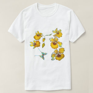 T-shirt Orchidées jaunes fond transparent
