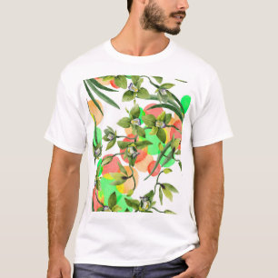T-shirt Orchidées vertes : aquarelle florale sans soudure.