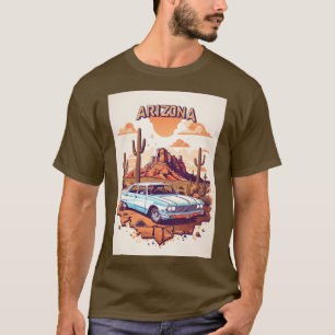 T-shirt Ordinateur Cool Arizona Généré avec Vieille Voitur