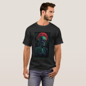 T-shirt Ordinateur de squelette effrayant Circuit de jeu S (Devant entier)