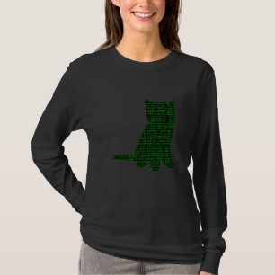 T-shirt Ordinateur Numéro binaire Cat Programmer Coder Hom